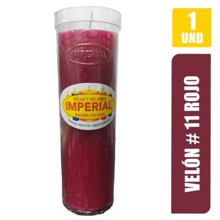 VELON N. 11 ROJA LARGO 18.5CM GRUESO 5.5CM