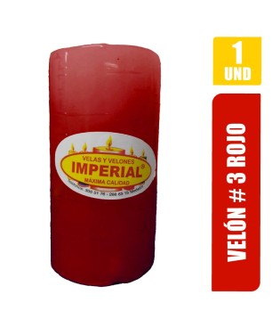 VELON N. 3 ROJO LARGO 10CM GRUESO 5CM