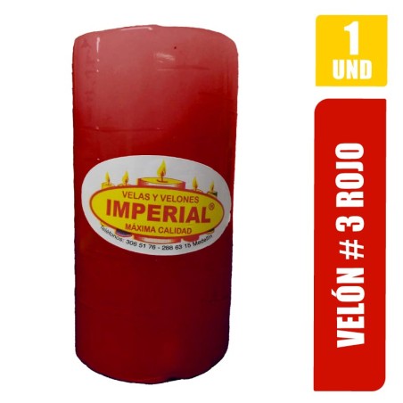 VELON N. 3 ROJO LARGO 10CM GRUESO 5CM