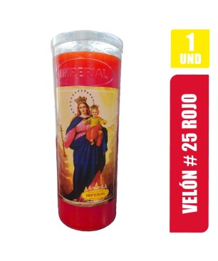 VELON N. 25 ROJO LARGO 22.5CM GRUESO 9CM