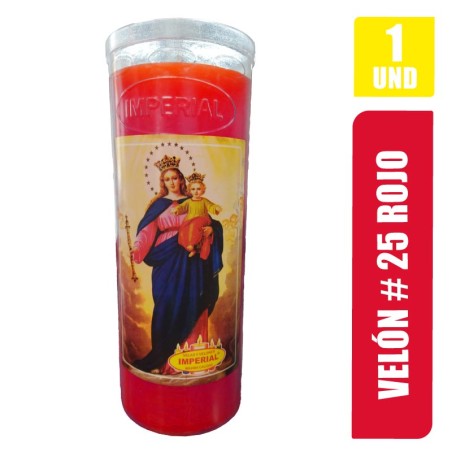 VELON N. 25 ROJO LARGO 22.5CM GRUESO 9CM