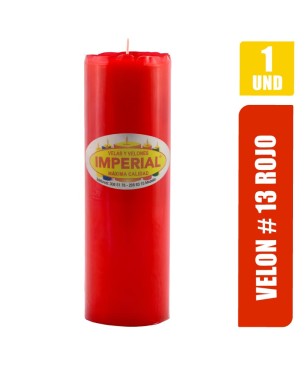 VELON N. 13 ROJO LARGO 13CM GRUESO 9CM
