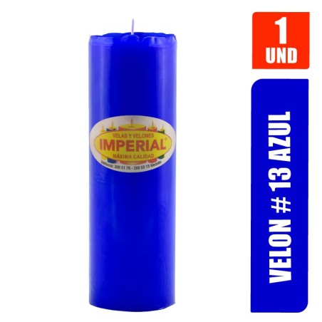 VELON N. 13 AZUL LARGO 19CM GRUESO 6.5CM