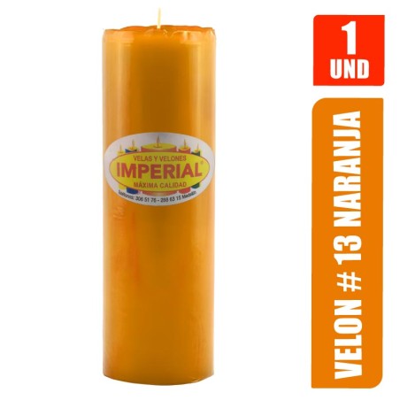 VELON N. 13 NARANJA LARGO 19CM GRUESO 6.5CM