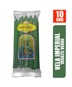 VELA IMPERIAL VERDE 10SG25 X 10UND