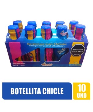 BOTELLITA CHICLECITOS MAS DULCES X 10UND