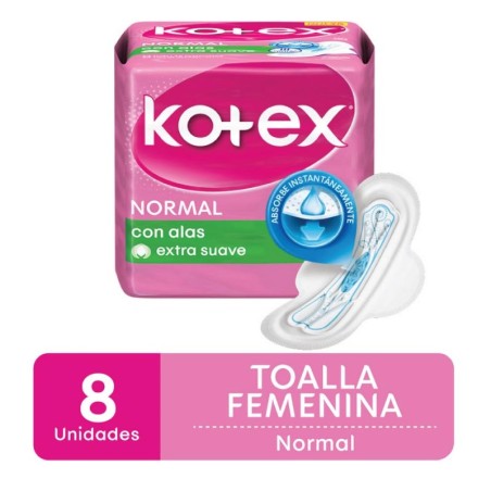 TOALLAS FEMENINAS KOTEX NORMAL X 8UND