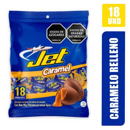 CHOCOLATE JET BURBUJAS CARAMELO RELLENO X 18UND