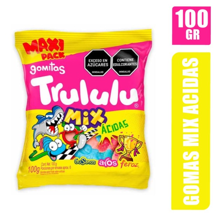 GOMAS TRULULU MIX MAXI PACK ACIDAS X 100GR