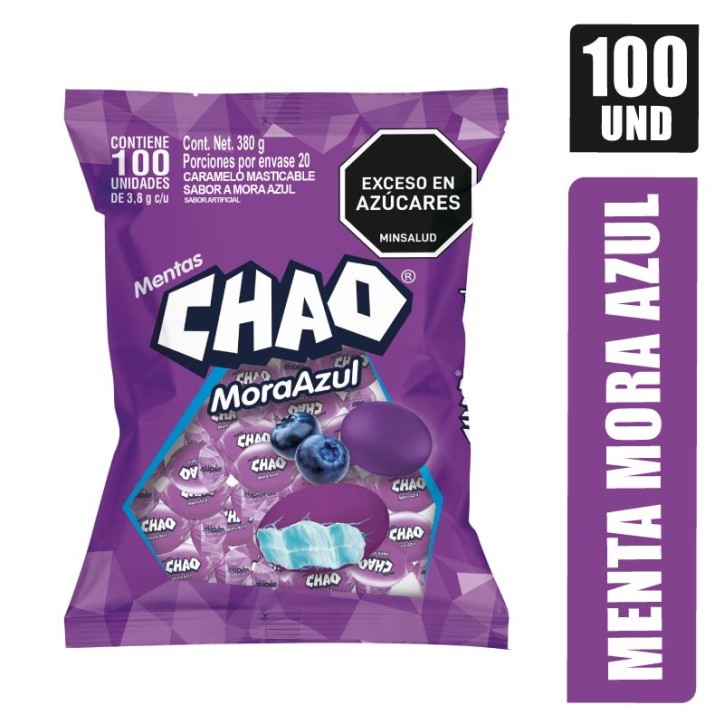 MENTA CHAO INDIVIDUAL MORA AZUL X 100UND