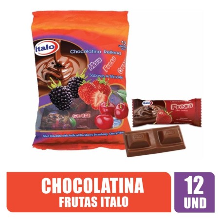 CHOCOLATINA FRUTAS RELLENAS ITALO 12GR X 12UND