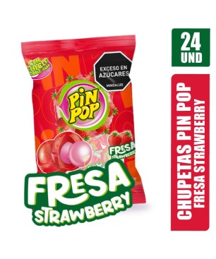 CHUPETAS PIN POP FRESA X 24UND