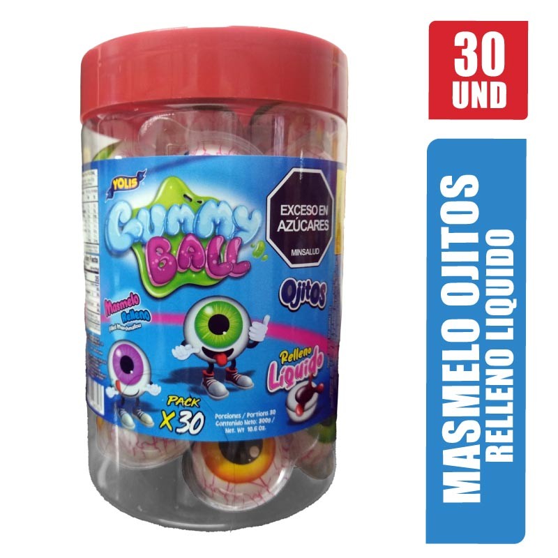 GUMMY BALL OJITOS TARRO YOLIS X 30UND