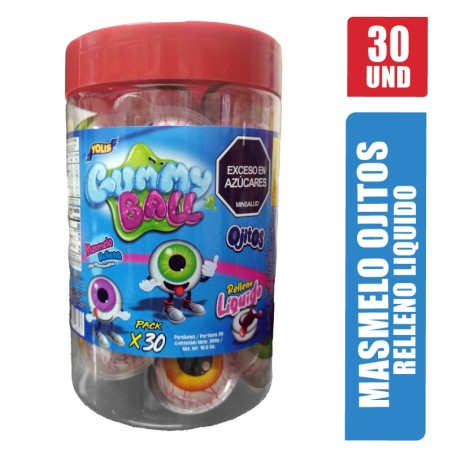 GUMMY BALL OJITOS TARRO YOLIS X 30UND