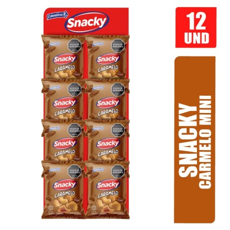 PASABOCAS MINI SNACKY CARAMELO 10GR X 12UND