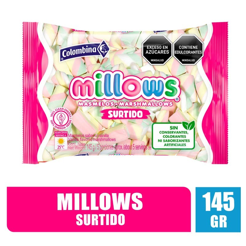 MASMELOS MILLOWS SURTIDOS X 145GR