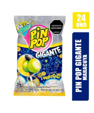 CHUPETAS PIN POP MARACUYA GIGANTE X 24UND
