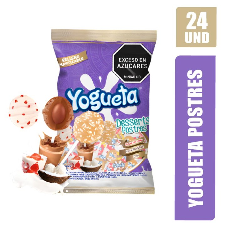 CHUPETAS YOGUETA POSTRES X 24UND