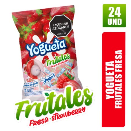 CHUPETAS YOGUETA FRUTALES FRESA X 24UND