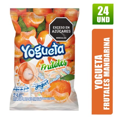 CHUPETAS YOGUETA FRUTALES MANDARINA X 24UND