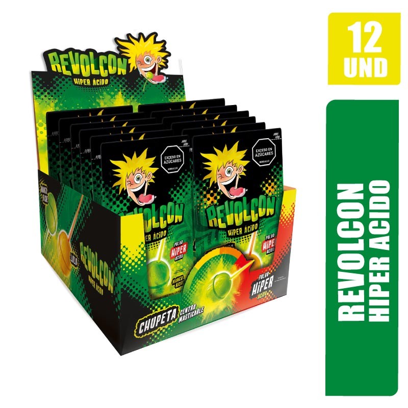 CHUPETA REVOLCON HIPER ACIDO X 12UND