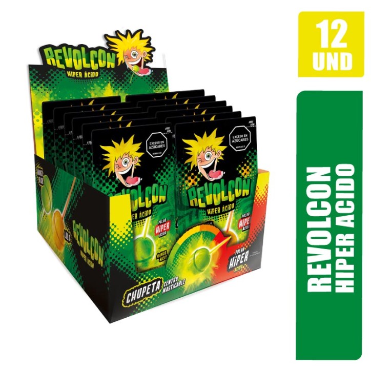 CHUPETA REVOLCON HIPER ACIDO X 12UND