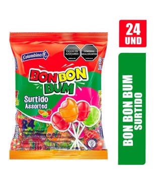 BON BON BUM SABORES SURTIDOS X 24UND