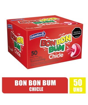CHICLES BON BON BUM RELLENO DE FRESA X 50UND