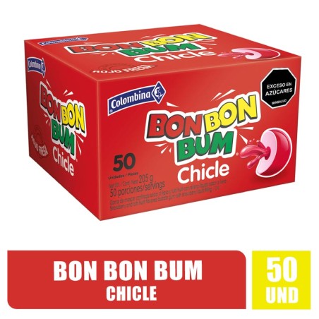 CHICLES BON BON BUM RELLENO DE FRESA X 50UND