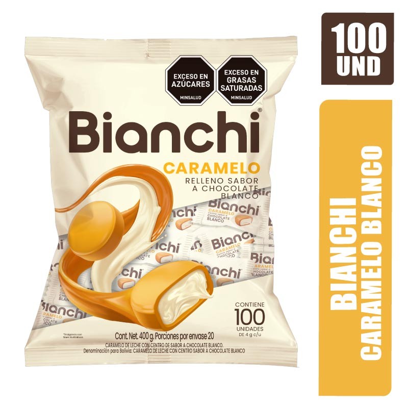 CARAMELO BIANCHI RELLENO DE CHOCOLATE BLANCO X 100UND