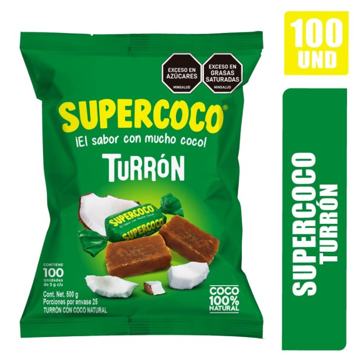 TURRON SUPERCOCO BOLSA X 100UND