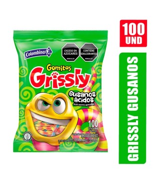 GOMAS GRISSLY GUSANOS BOLSA X 100UND