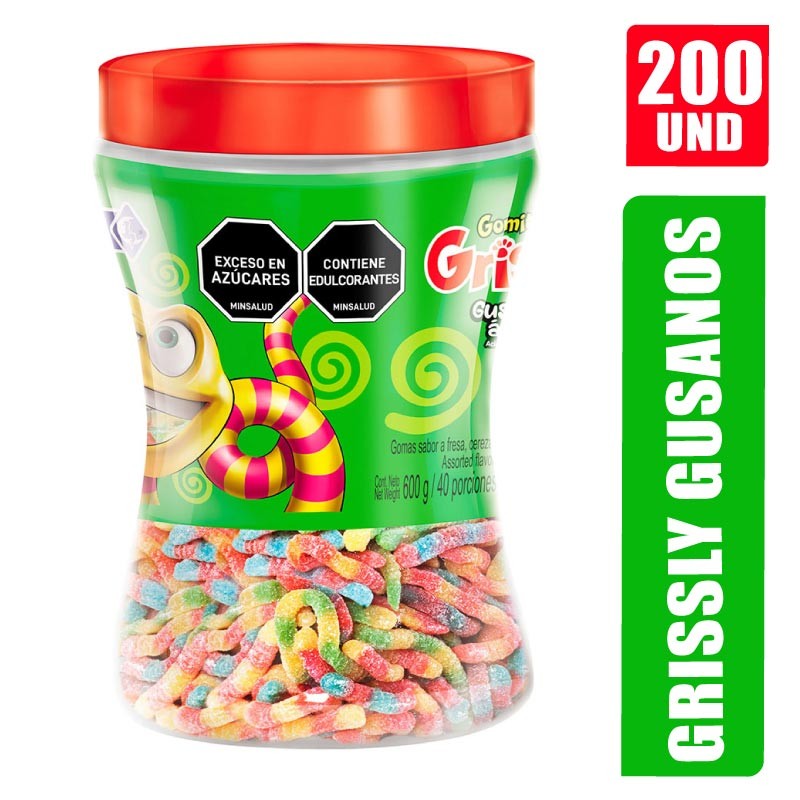 GOMAS GRISSLY GUSANOS TARRO X 200UND