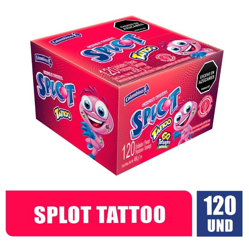 CHICLE SPLOT TATTOO SURTIDO X 120UND