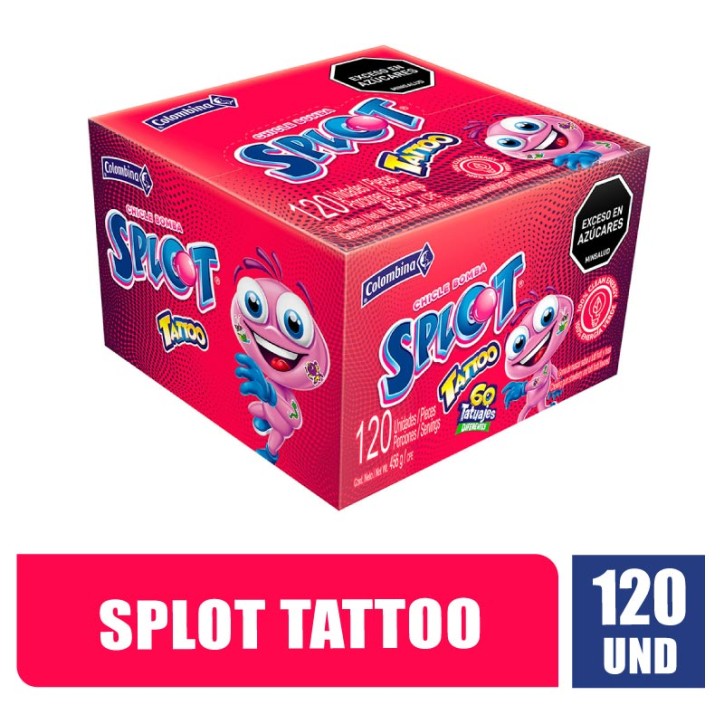 CHICLE SPLOT TATTOO SURTIDO X 120UND