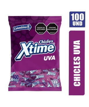 CHICLES XTIME UVA X 100 UND
