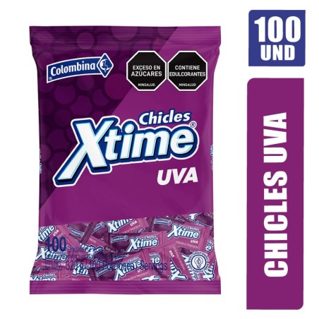 CHICLES XTIME UVA X 100 UND
