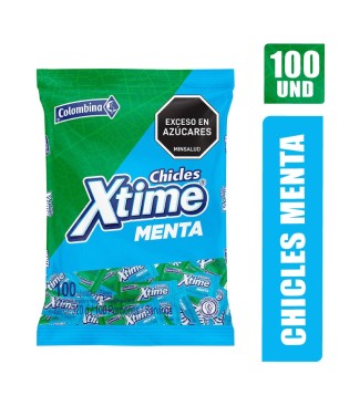 CHICLES XTIME SABOR MENTA X 100UND