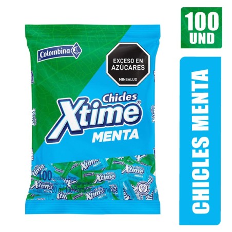 CHICLES XTIME SABOR MENTA X 100UND