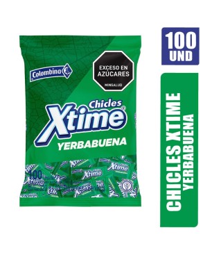 CHICLES XTIME YERBABUENA  X 100UND