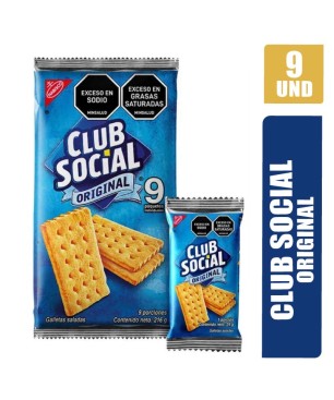 GALLETAS CLUB SOCIAL ORIGINAL X 9UND