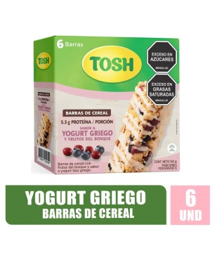 TOSH BARRA DE CEREAL YOGURTH GRIEGO 38GR X 6UND