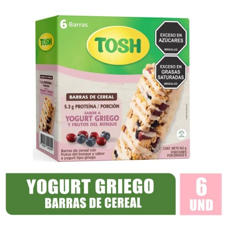 TOSH BARRA DE CEREAL YOGURTH GRIEGO 38GR X 6UND