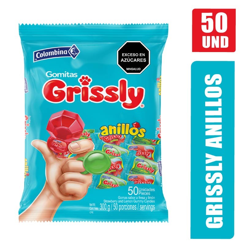GOMITAS GRISSLY ANILLOS X 50UND