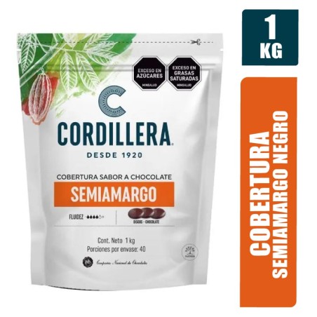 COBERTURA DE CHOCOLATE DULCE NEGRA LA CORDILLERA X 1000GR