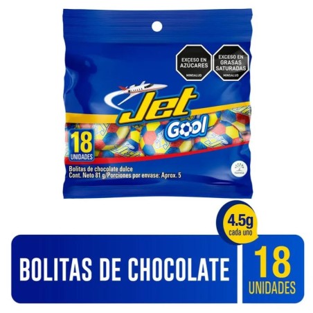 CHOCOLATINA JET GOOL BALONCITOS X 18UND