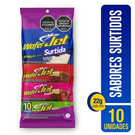 CHOCOLATINA JET WAFER SURTIDA 22GR X 10UND
