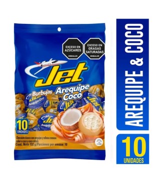 CHOCOLATINA BURBUJAS JET AREQUIPE Y COCO X 10UND