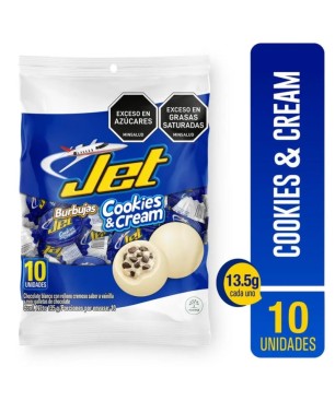 CHOCOLATINA JET BURBUJAS COOKIES AND CREAM X 10UND