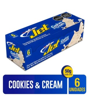 CHOCOLATINA JET COOKIES AND CREAM 50GR X 6UND